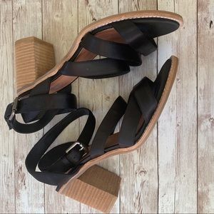 Jeffrey Campbell Free People Black Satine Block Heeled Strappy Sandals